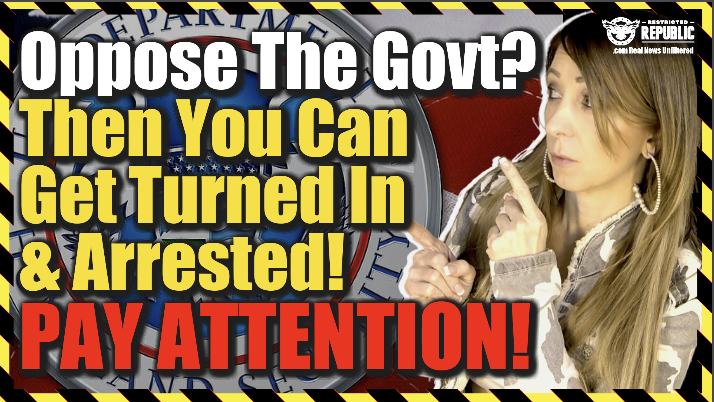 Oppose The GOVT? Then You Can Get Turned In & Arrested—Paying Attention Yet?